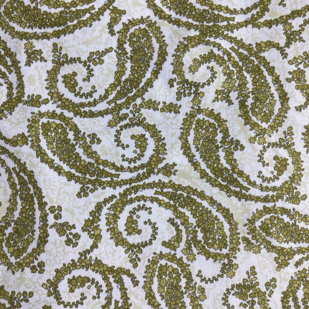 Linea Uomo Men's Paisley Print Shorts Size 42 White Olive Green Flat Front - Picture 7 of 8